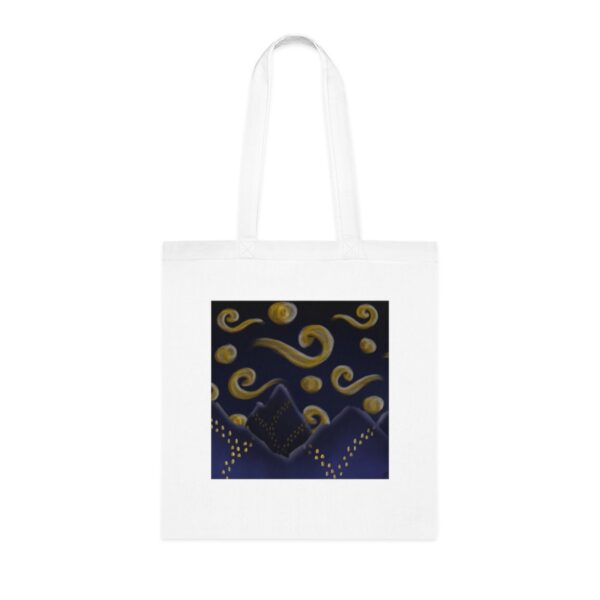 Starry Night Mountain Tote Bag - Celestial Art Design, Sustainable Cotton Shopper