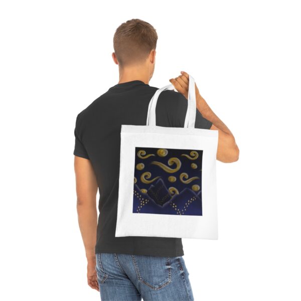 Starry Night Mountain Tote Bag - Celestial Art Design, Sustainable Cotton Shopper - Image 5