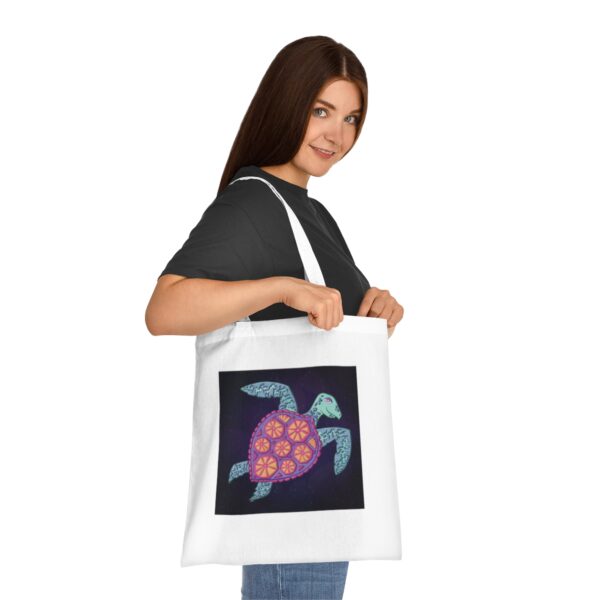 Oceanic Sea Turtle Tote Bag - Aquatic Life Illustration, Eco-Friendly Cotton Shopper - Image 4