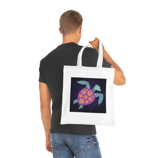 Oceanic Sea Turtle Tote Bag - Aquatic Life Illustration, Eco-Friendly Cotton Shopper - Image 5