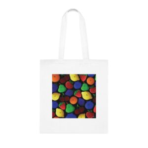 Vibrant Fruit Medley Tote Bag - Playful Orchard Design, Eco-Friendly Cotton Carrier