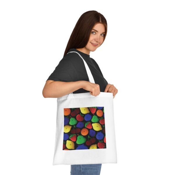 Vibrant Fruit Medley Tote Bag - Playful Orchard Design, Eco-Friendly Cotton Carrier - Image 4