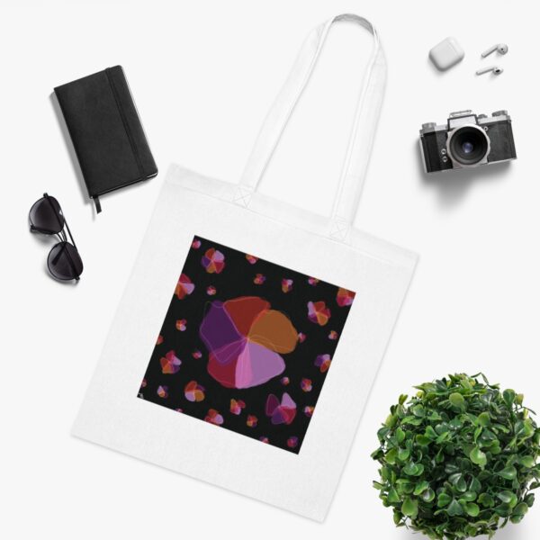 Charming Petal Whirl Tote Bag - Artistic Floral Design, Sustainable Cotton Shopper - Image 3