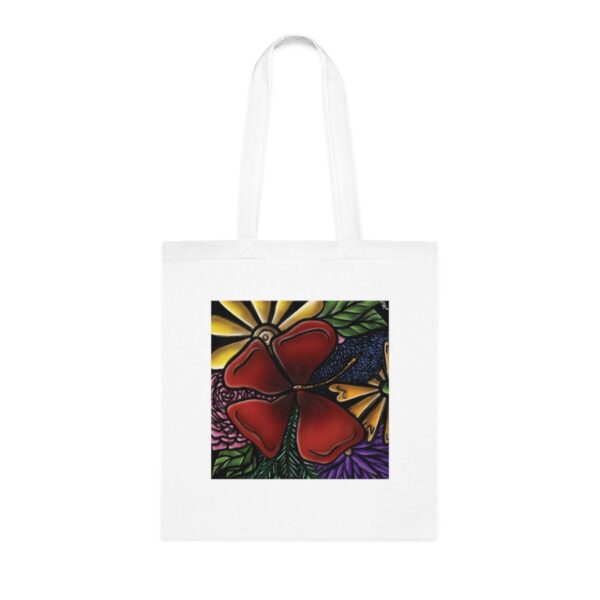 Radiant Red Flower Illustration Tote Bag - Eco-Friendly Cotton Canvas