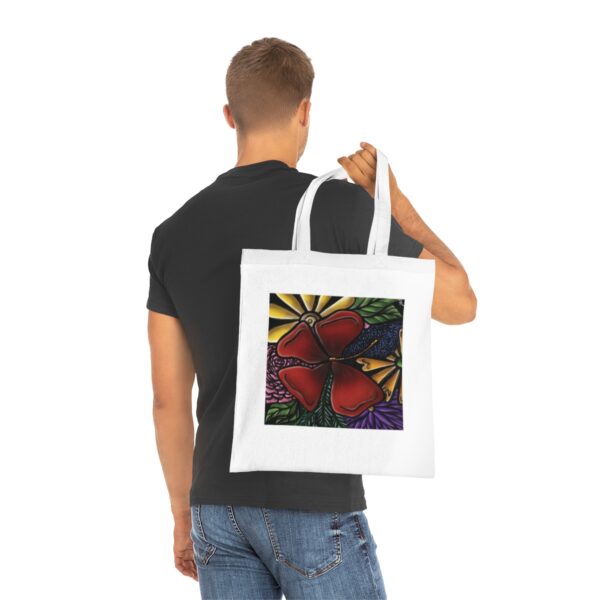 Radiant Red Flower Illustration Tote Bag - Eco-Friendly Cotton Canvas - Image 5