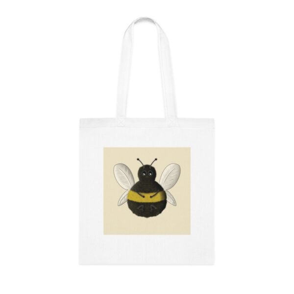 Plush Bumblebee Illustration Tote Bag - Soft Cotton Canvas Art Carrier