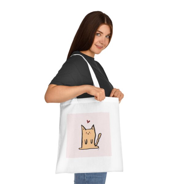 Adorable Minimalist Cat Tote Bag - Charming Lightweight Cotton Shopper - Image 4