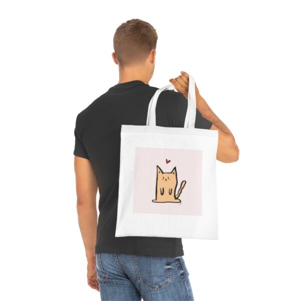 Adorable Minimalist Cat Tote Bag - Charming Lightweight Cotton Shopper - Image 5