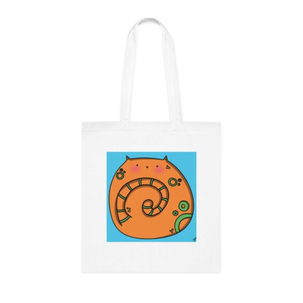 Cheerful Cat Tote Bag - Whimsical Feline Illustration, Eco-Friendly Cotton Shopper