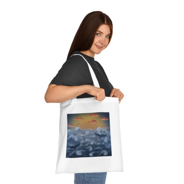 Serene Skyline Cloudscape Tote Bag - Tranquil Sunset Cotton Shopper - Image 4