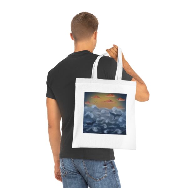 Serene Skyline Cloudscape Tote Bag - Tranquil Sunset Cotton Shopper - Image 5