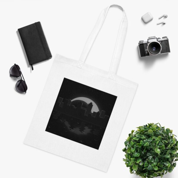 Urban Nightscape Tote Bag - Starlit Skyline, Eco-Friendly Cotton Shopper - Image 3