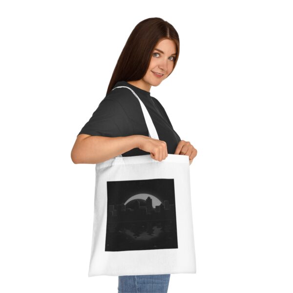 Urban Nightscape Tote Bag - Starlit Skyline, Eco-Friendly Cotton Shopper - Image 4