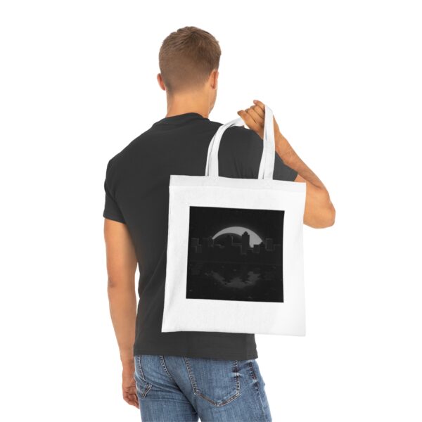 Urban Nightscape Tote Bag - Starlit Skyline, Eco-Friendly Cotton Shopper - Image 5