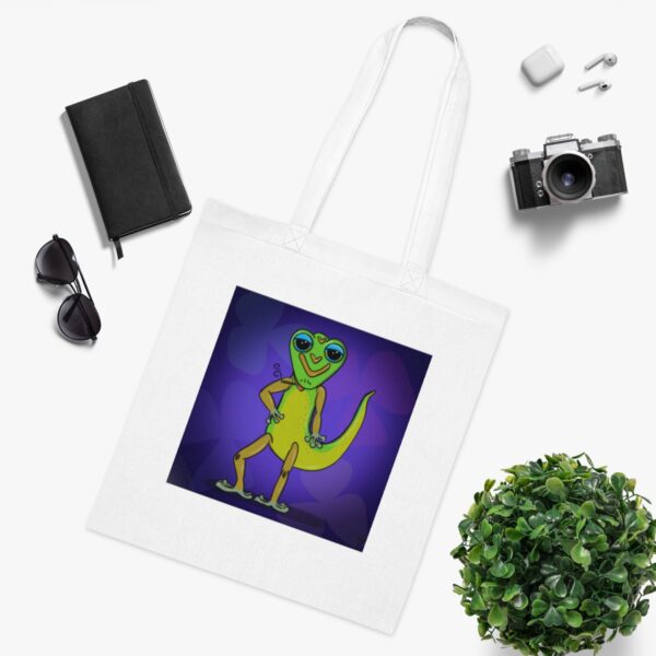 Chill Gecko Tote Bag - Relaxing Reptile Design, Eco-Friendly Cotton - Image 3