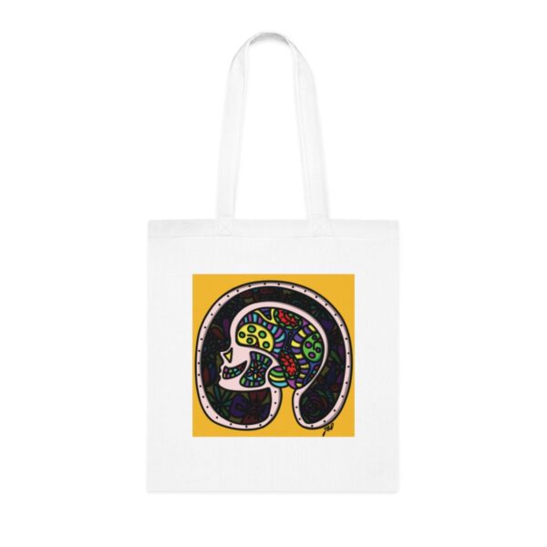 Abstract Mind & Floral Tote Bag - Eco-Conscious Artistic Cotton Shopper