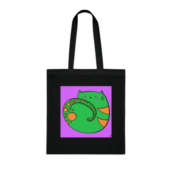 Playful Cat Curl Tote Bag - Colourful Kitty Art, Sustainable Cotton Shopper - Image 6