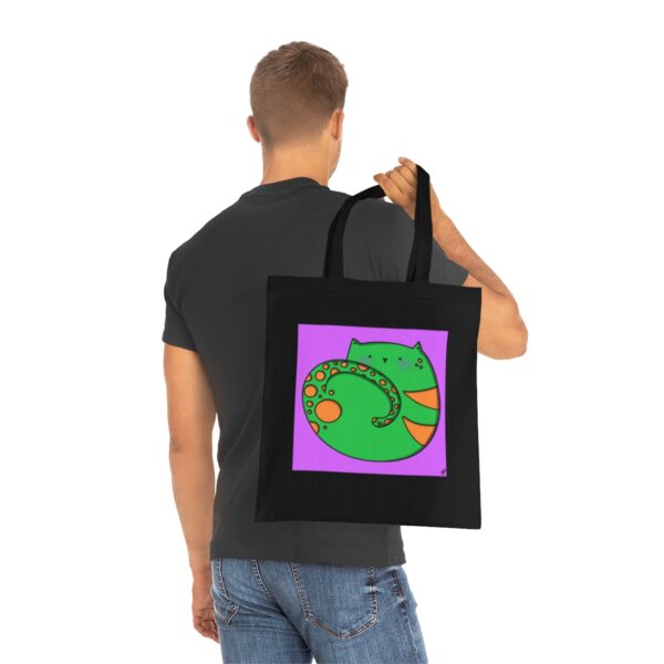 Playful Cat Curl Tote Bag - Colourful Kitty Art, Sustainable Cotton Shopper - Image 10