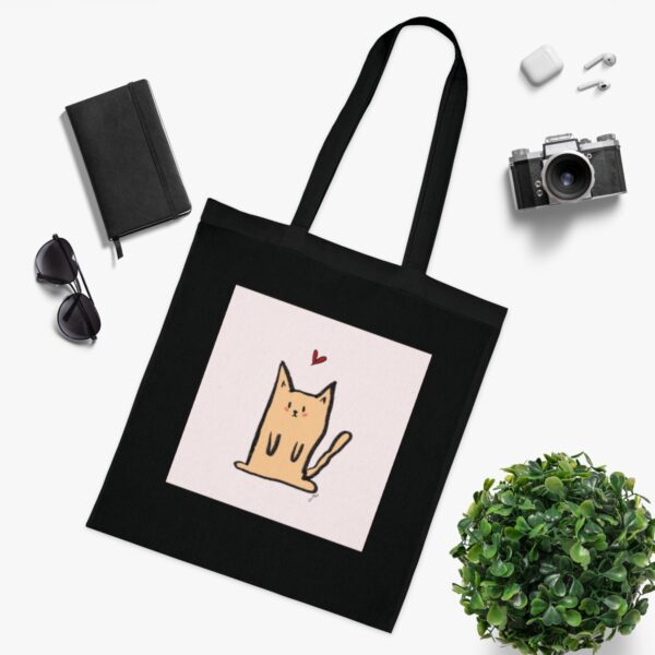 Adorable Minimalist Cat Tote Bag - Charming Lightweight Cotton Shopper - Image 8