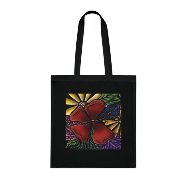 Radiant Red Flower Illustration Tote Bag - Eco-Friendly Cotton Canvas - Image 6