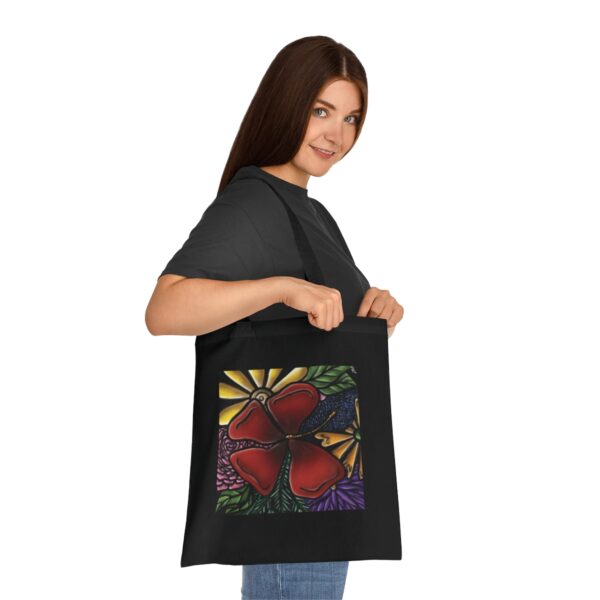 Radiant Red Flower Illustration Tote Bag - Eco-Friendly Cotton Canvas - Image 9