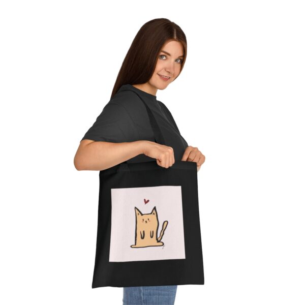 Adorable Minimalist Cat Tote Bag - Charming Lightweight Cotton Shopper - Image 9