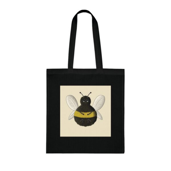 Plush Bumblebee Illustration Tote Bag - Soft Cotton Canvas Art Carrier - Image 6