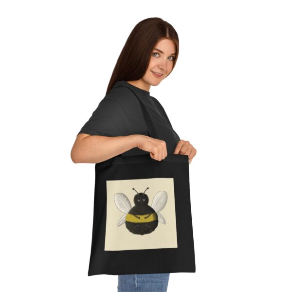 Plush Bumblebee Illustration Tote Bag - Soft Cotton Canvas Art Carrier - Image 9