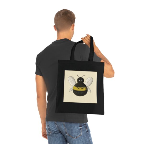 Plush Bumblebee Illustration Tote Bag - Soft Cotton Canvas Art Carrier - Image 10