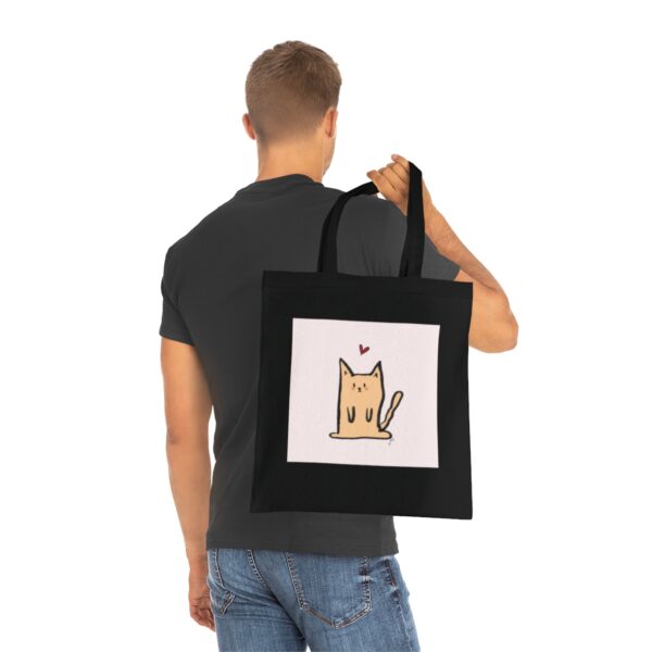 Adorable Minimalist Cat Tote Bag - Charming Lightweight Cotton Shopper - Image 10