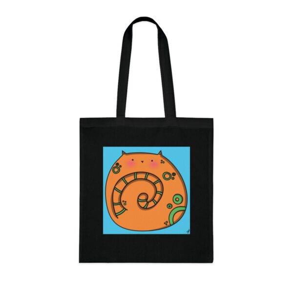 Cheerful Cat Tote Bag - Whimsical Feline Illustration, Eco-Friendly Cotton Shopper - Image 6