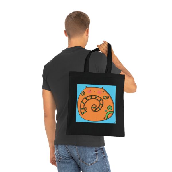 Cheerful Cat Tote Bag - Whimsical Feline Illustration, Eco-Friendly Cotton Shopper - Image 10