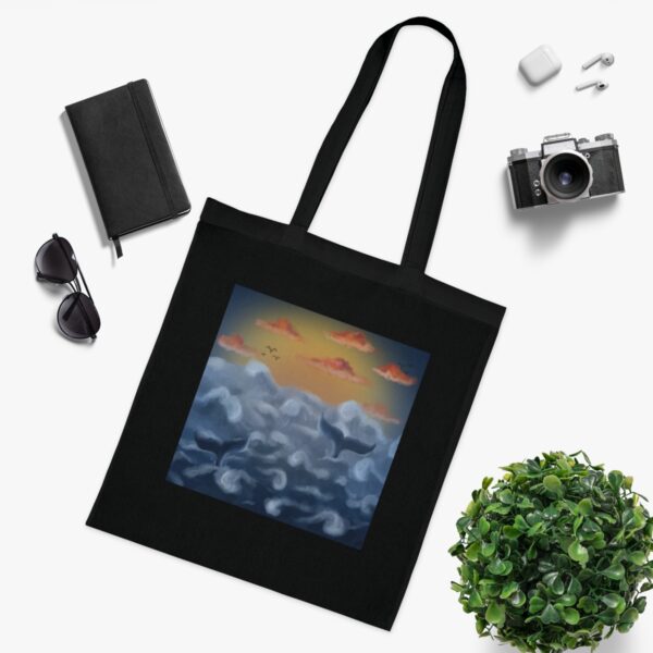 Serene Skyline Cloudscape Tote Bag - Tranquil Sunset Cotton Shopper - Image 8