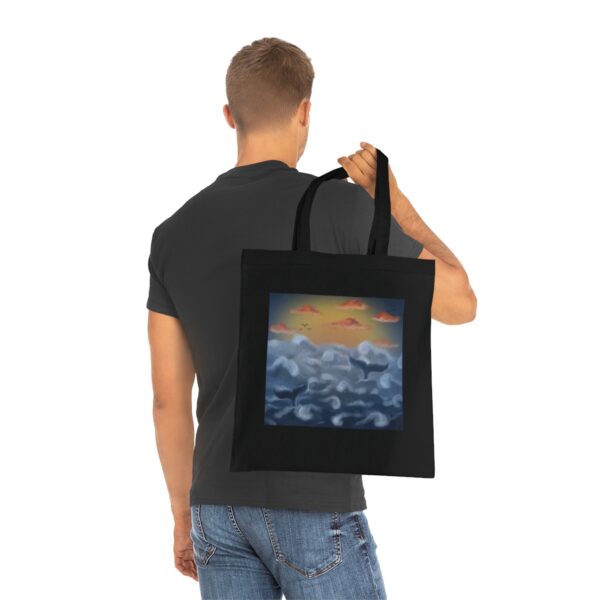 Serene Skyline Cloudscape Tote Bag - Tranquil Sunset Cotton Shopper - Image 10