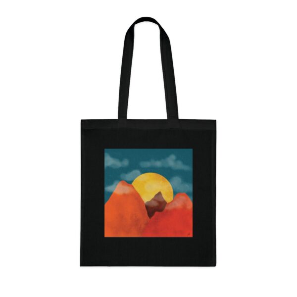 Sunset Mountainscape Tote Bag - Vibrant Nature Scene, Eco-Friendly Cotton Shoppe - Image 6