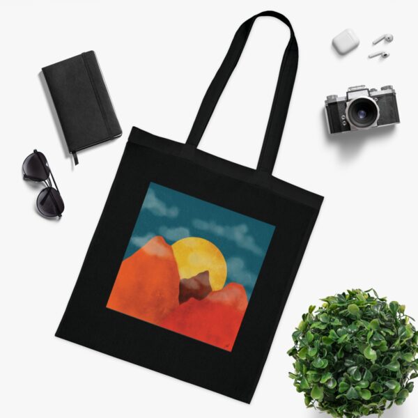 Sunset Mountainscape Tote Bag - Vibrant Nature Scene, Eco-Friendly Cotton Shoppe - Image 8