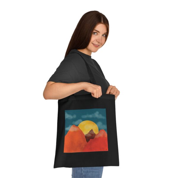 Sunset Mountainscape Tote Bag - Vibrant Nature Scene, Eco-Friendly Cotton Shoppe - Image 9