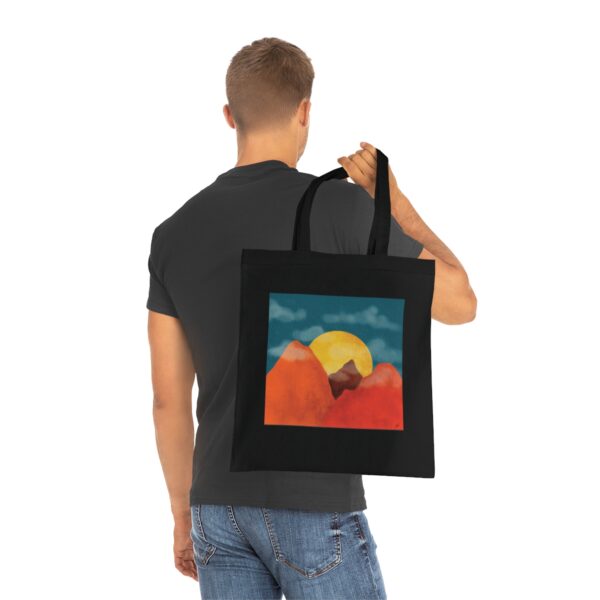 Sunset Mountainscape Tote Bag - Vibrant Nature Scene, Eco-Friendly Cotton Shoppe - Image 10