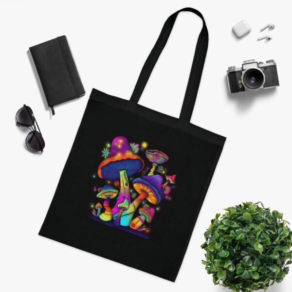 Magic Mushroom Tote Bag - Enchanted Fungi Art, Eco-Friendly Cotton Shopper - Image 8