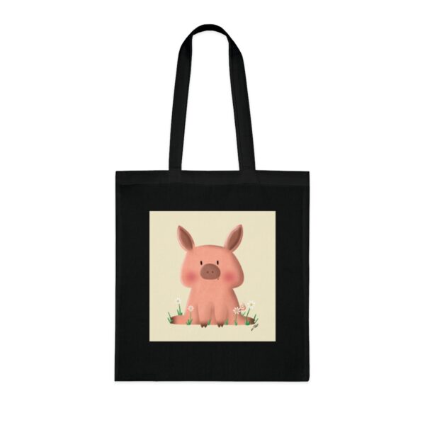 Charming Piglet Tote Bag - Adorable Farmyard Illustration, Sustainable Cotton Shopper - Image 6