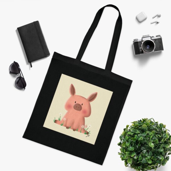 Charming Piglet Tote Bag - Adorable Farmyard Illustration, Sustainable Cotton Shopper - Image 8