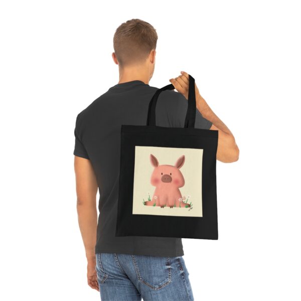 Charming Piglet Tote Bag - Adorable Farmyard Illustration, Sustainable Cotton Shopper - Image 10