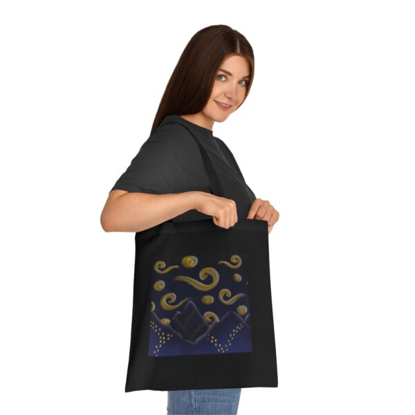 Starry Night Mountain Tote Bag - Celestial Art Design, Sustainable Cotton Shopper - Image 9