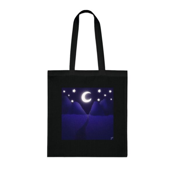 Midnight Mountains & Crescent Moon Tote Bag - Serene Night Sky Art, Eco-Friendly Cotton Shopper - Image 6